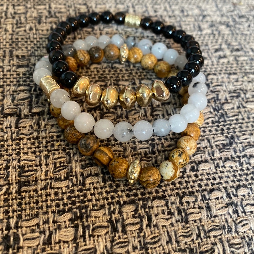Semi Precious Beaded Bracelet stack